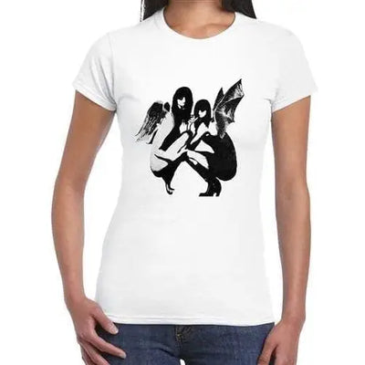 Banksy Drunken Crouching Angels Ladies T-shirt XL / White