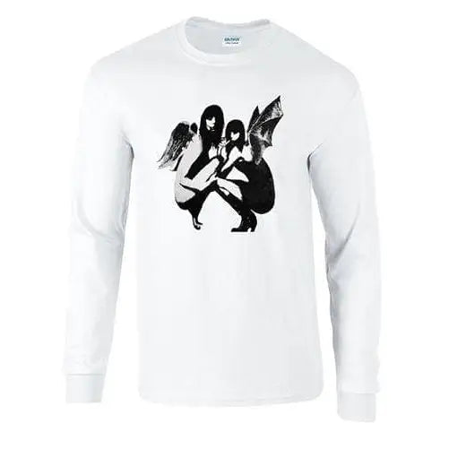 Banksy Drunken Crouching Angels Mens Long Sleeve T-Shirt XXL / White