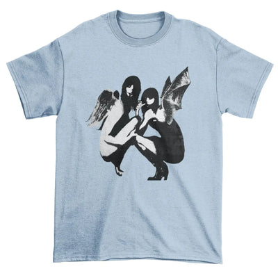 Banksy Drunken Crouching Angels Mens T-Shirt XXL / Sky Blue