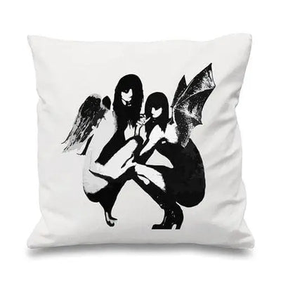 Banksy Drunken Crouching Angels Sofa Cushion White