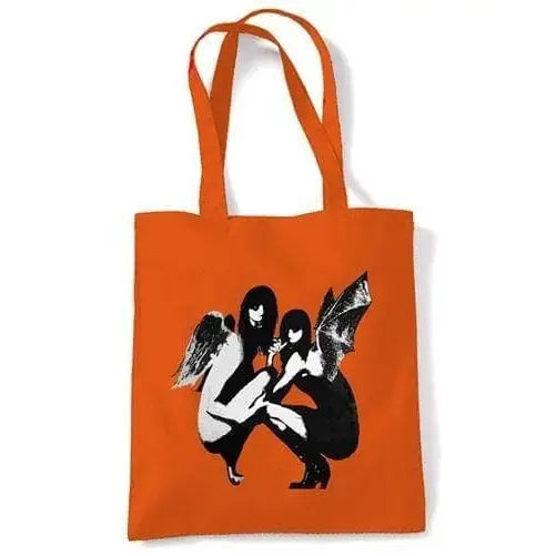 Banksy Drunken Crouching Angels Tote Shoulder bag Orange