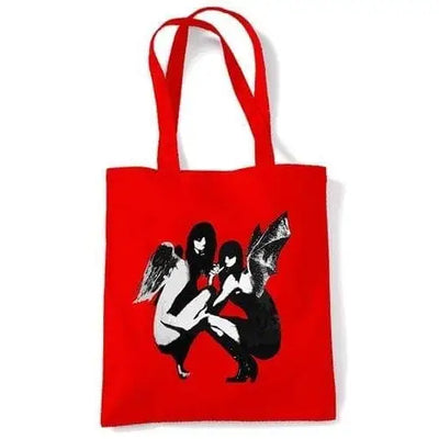 Banksy Drunken Crouching Angels Tote Shoulder bag Red