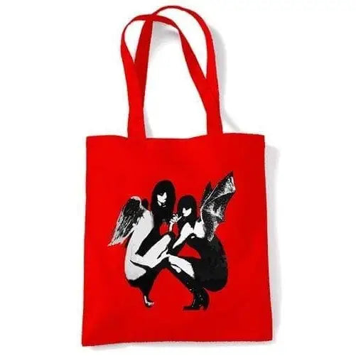 Banksy Drunken Crouching Angels Tote Shoulder bag Red