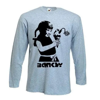 Banksy Dynamite Ice Cream Long Sleeve T-Shirt XL / Light Grey