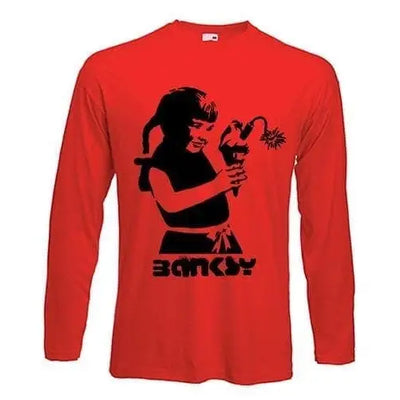 Banksy Dynamite Ice Cream Long Sleeve T-Shirt XL / Red