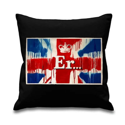 Banksy Er Union Jack Cushion Black