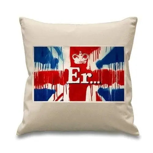 Banksy Er Union Jack Cushion Cream