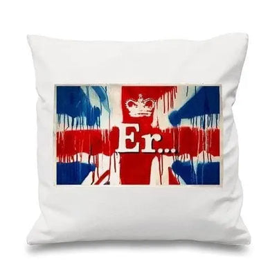 Banksy Er Union Jack Cushion White