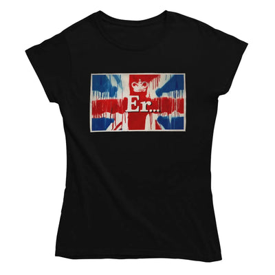 Banksy Er... Union Jack Ladies T-Shirt - L / Black - Womens