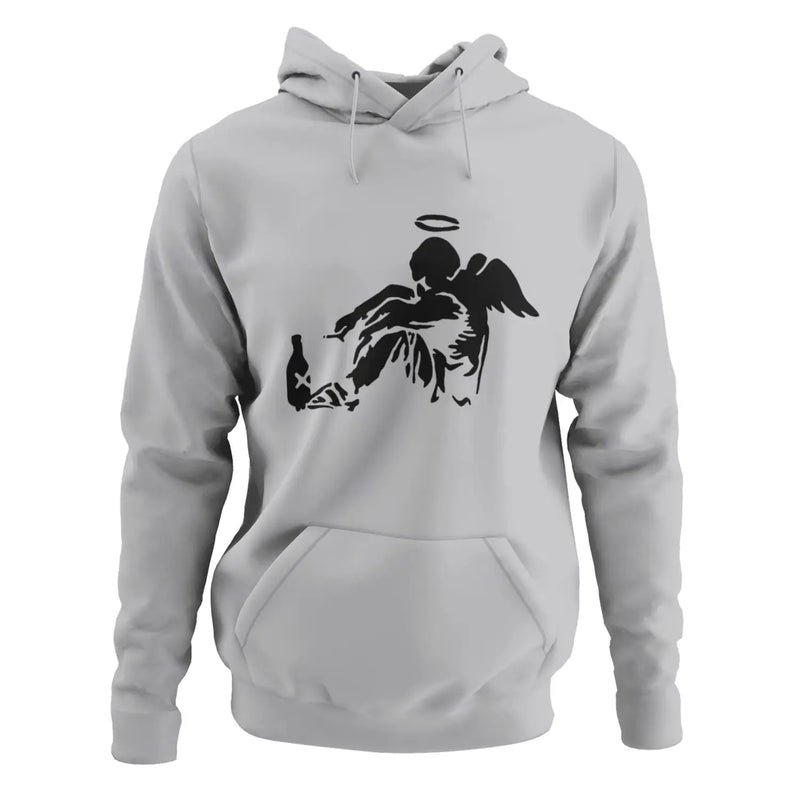 Banksy Fallen Angel Hoodie - M / Light Grey - Hoodie