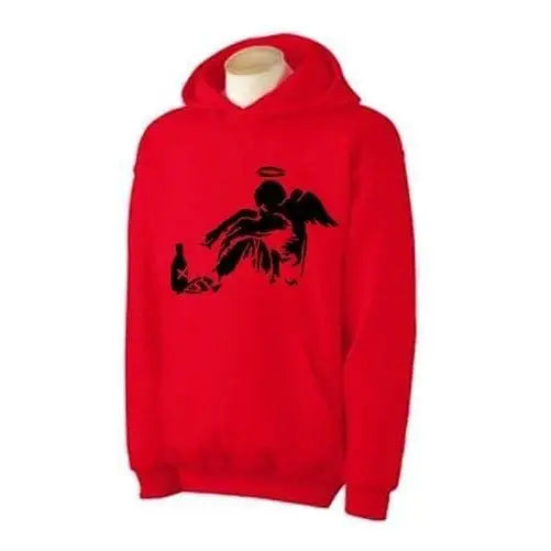 Banksy Fallen Angel Hoodie M / Red