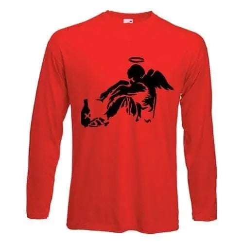 Banksy Fallen Angel Long Sleeve T-Shirt XL / Red
