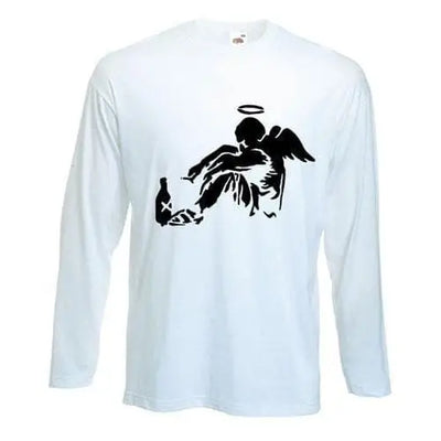 Banksy Fallen Angel Long Sleeve T-Shirt XL / White