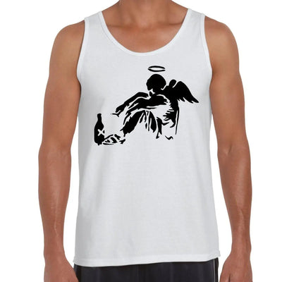 Banksy Fallen Angel Men's Tank Vest Top S / White