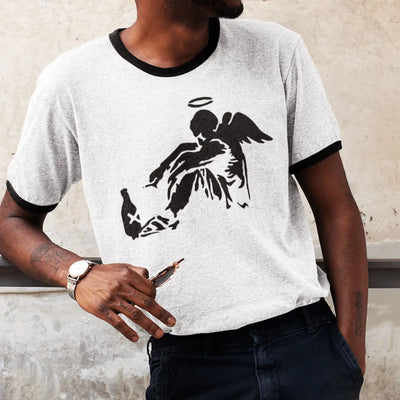 Banksy Fallen Angel Ringer T-Shirt