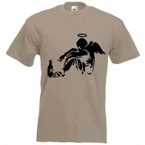 Banksy Fallen Angel T-Shirt XXL / Khaki