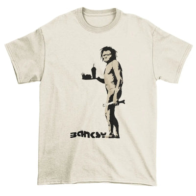 Banksy Fast Food Caveman T-Shirt S / Cream