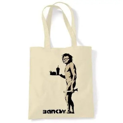 Banksy Fast Food Caveman Tote \ Shoulder Bag