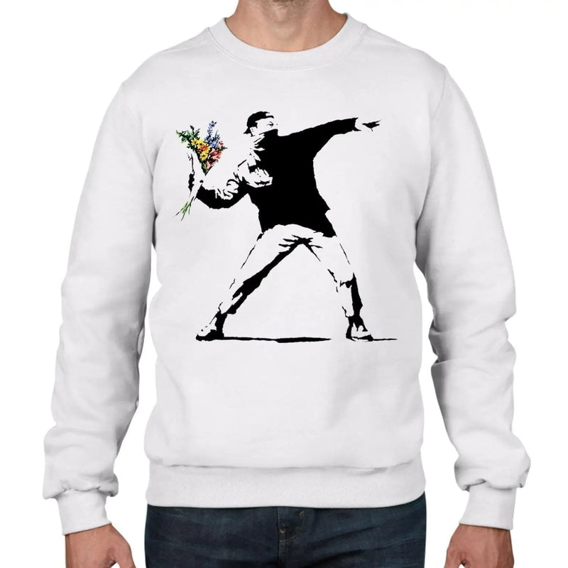 Banksy Flower Thrower Graffiti Men&