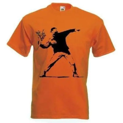 Banksy Flower Thrower Men's T-Shirt Orange / L