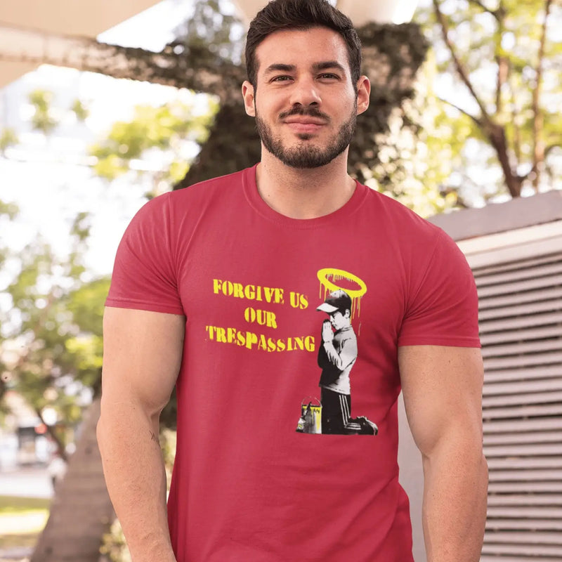 Banksy Forgive Us Our Trespassing Mens T-Shirt