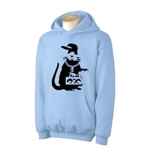 Banksy Gangster Rat Hoodie XXL / Light Blue