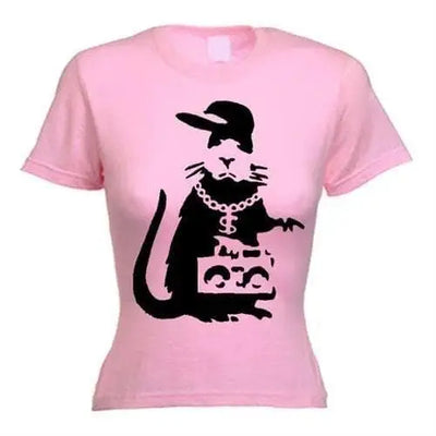 Banksy Gangster Rat Ladies T-Shirt L / Light Pink