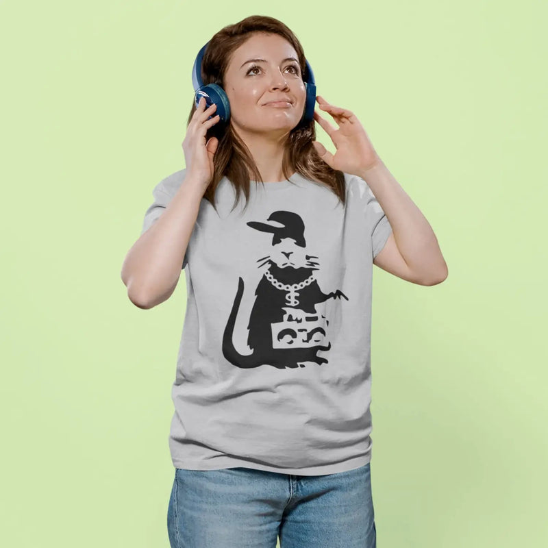 Banksy Gangster Rat Ladies T-Shirt - Womens T-Shirt