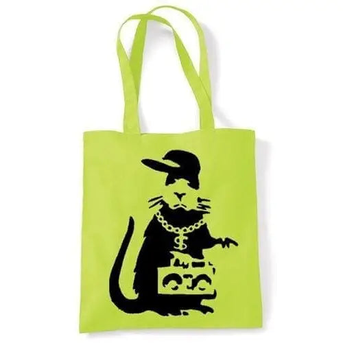 Banksy Gangster Rat Shoulder bag Lime Green