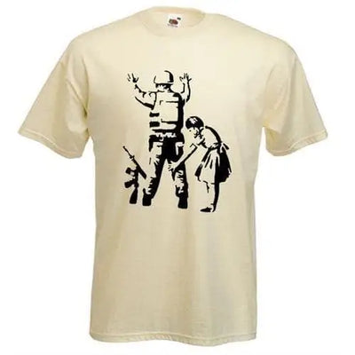 Banksy Girl Frisks Soldier T-Shirt XL / Cream