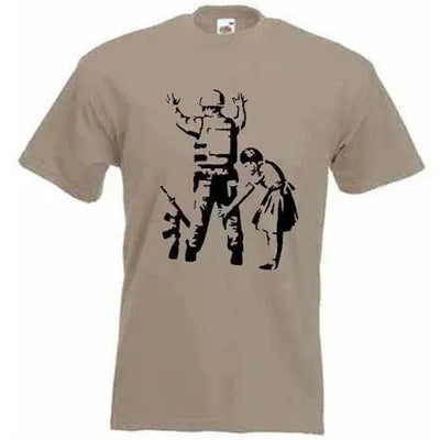 Banksy Girl Frisks Soldier T-Shirt XL / Khaki