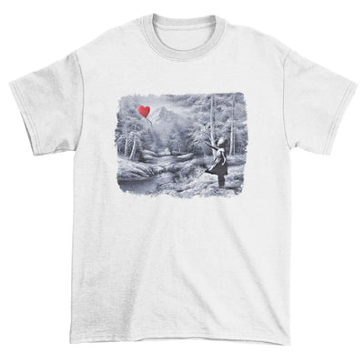 Banksy Girl Heart Balloon Portrait Men's T-Shirt 3XL