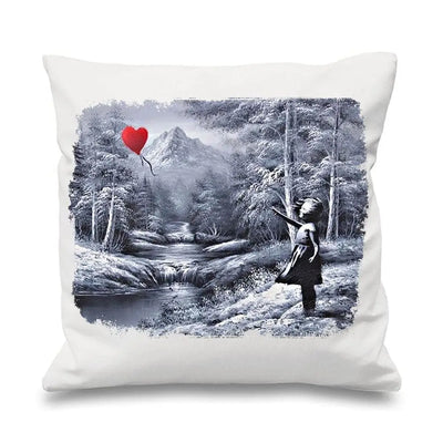 Banksy Girl With Heart Balloon Cushion