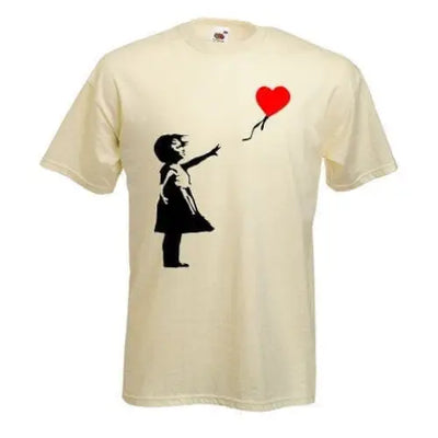 Banksy Girl With Heart Balloon T-Shirt XXL / Cream