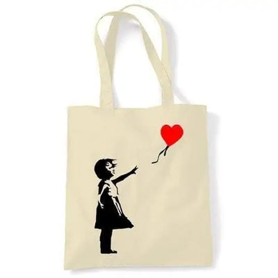 Banksy Girl With Heart Balloon Tote \ Shoulder Bag