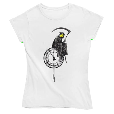Banksy Grim Reaper Ladies T-Shirt - M / White - Womens