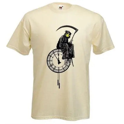 Banksy Grim Reaper Mens T-Shirt XL / Cream