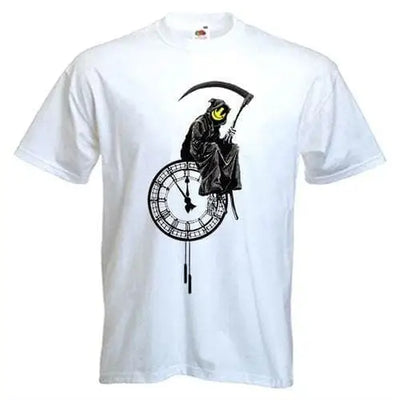 Banksy Grim Reaper Mens T-Shirt XL / White
