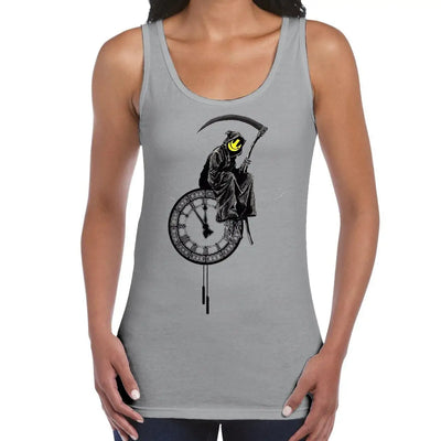 Banksy Grim Reaper Women's Tank Vest Top XL / Light Grey