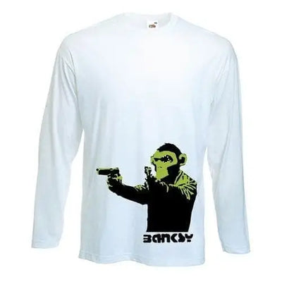 Banksy Gun Monkey Long Sleeve T-Shirt