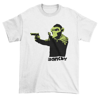 Banksy Gun Monkey Mens T-Shirt XXL