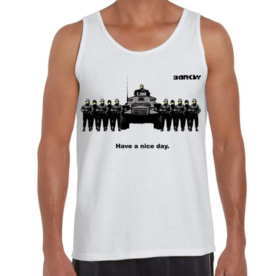 Banksy Have A Nice Day Tanks Men's Tank Vest Top M / White