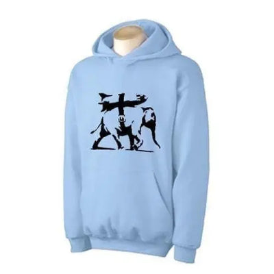 Banksy Heavy Weaponry Elephant Hoodie XL / Light Blue