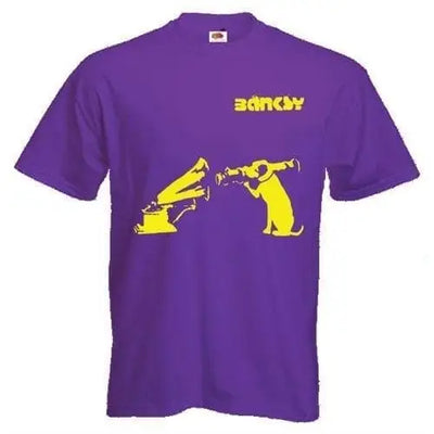 Banksy HMV Bazooka Dog Mens T-Shirt XL / Purple