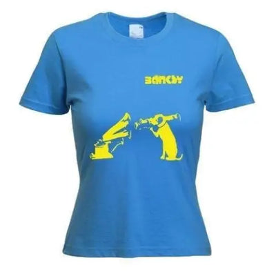 Banksy HMV Dog Ladies T-Shirt S / Light Blue