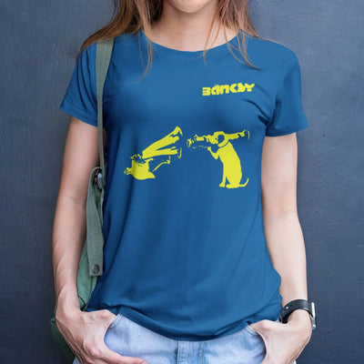 Banksy HMV Dog Ladies T-Shirt - Womens T-Shirt
