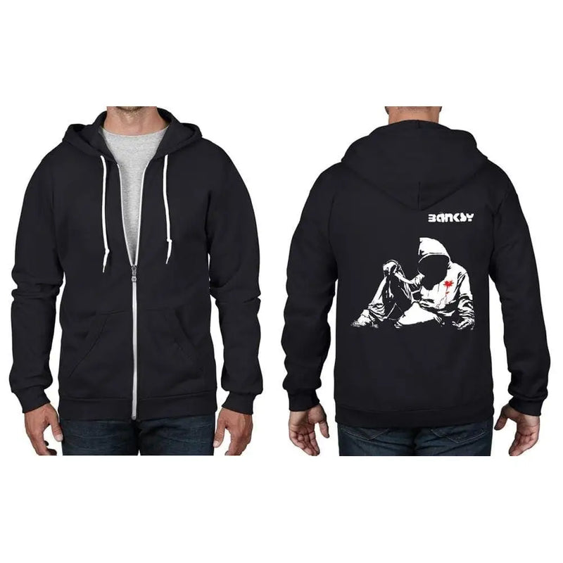 Banksy Hoodie With Knife Full Zip Hoodie