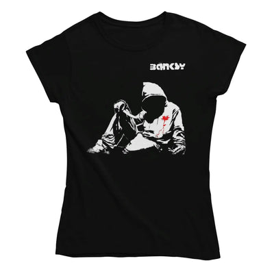 Banksy Hoodie With Knife Ladies T-Shirt - L - Womens T-Shirt