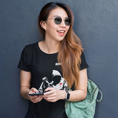 Banksy Hoodie With Knife Ladies T-Shirt - Womens T-Shirt