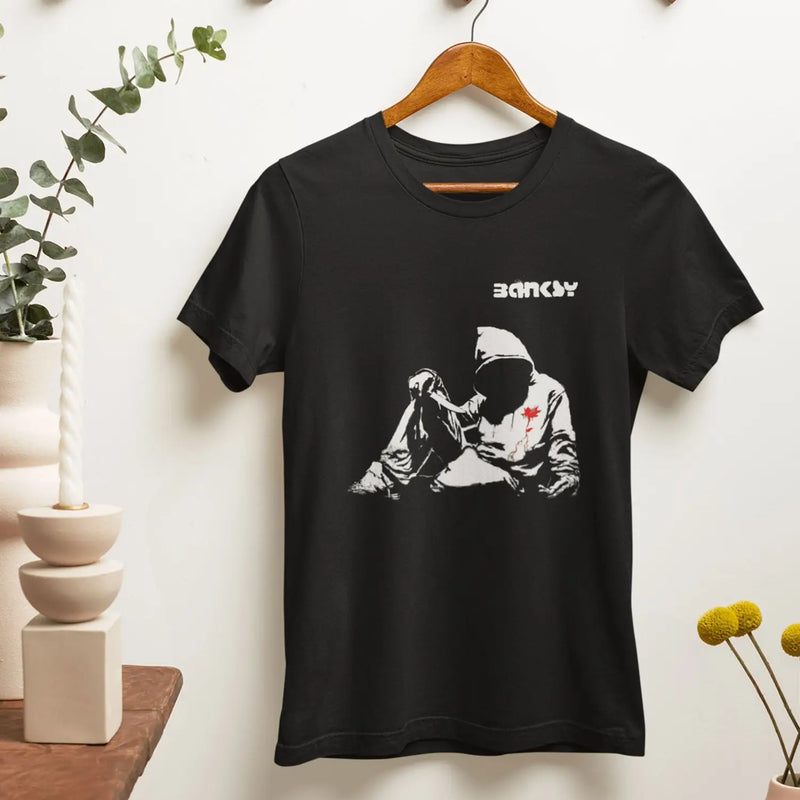 Banksy Hoodie With Knife Mens T-Shirt